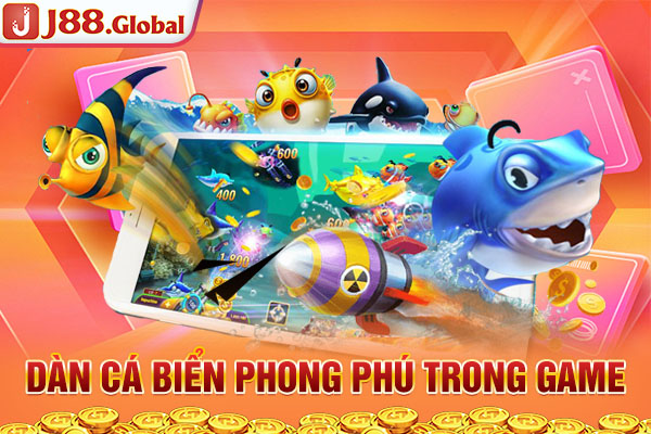 Dàn cá biển phong phú trong game